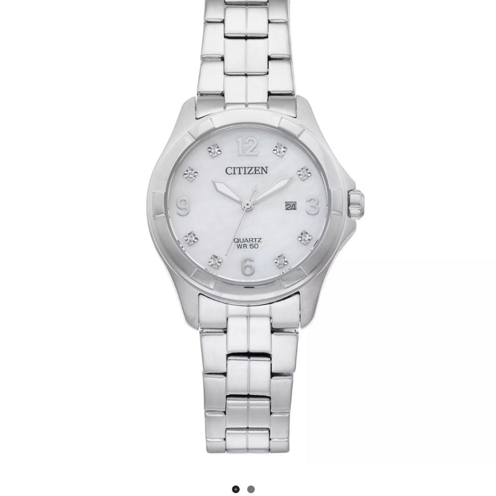 Women’s citizen echo drive no battery req stainless steel watch. Retail $140,